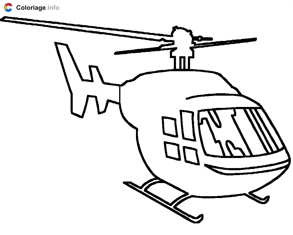 Coloriage Hélicoptère de face - Hélicoptère à imprimer