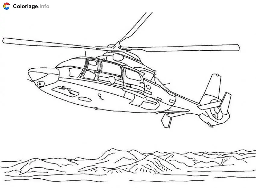 Coloriage Hélicoptère de sauvetage - Hélicoptère à imprimer