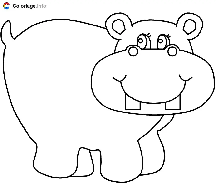 Coloriage Hippopotame - Hippopotame à imprimer