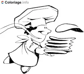 Coloriage Il rattrape les crêpes - Crêpes de la Chandeleur à imprimer
