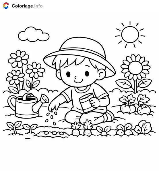 Coloriage Images - Jardin à imprimer