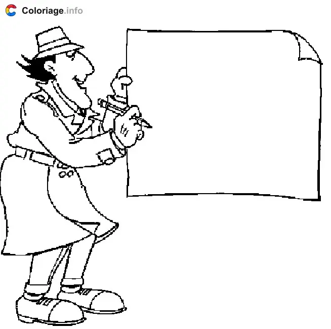 Coloriage Inspecteur Gadget écrit - Inspecteur Gadget à imprimer