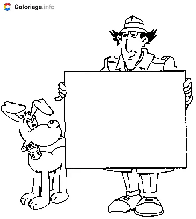 Coloriage Inspecteur Gadget écriteau.gif - Inspecteur Gadget à imprimer