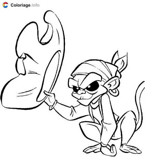 Coloriage Jack le Singe - Pirates à imprimer
