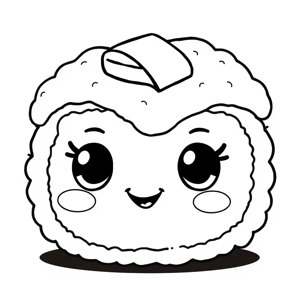 Coloriage Japonaise Kawaii - Kawaii nourriture à imprimer