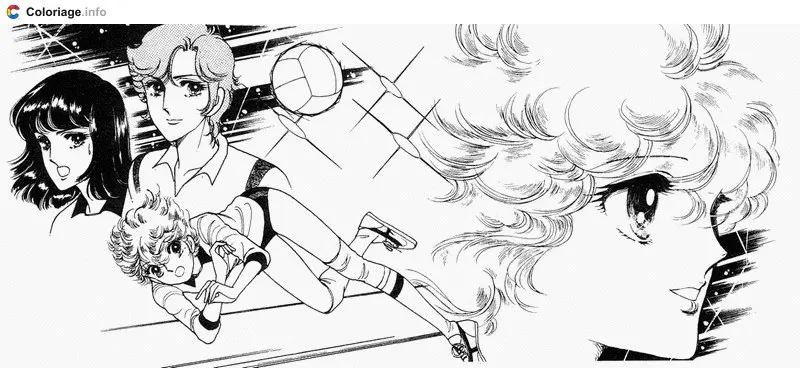 Coloriage Jeanne volley-ball - Jeanne et Serge à imprimer