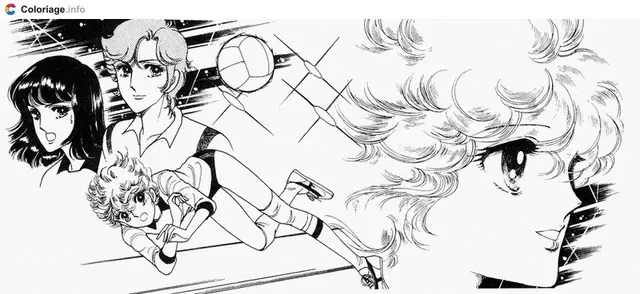 Desenho de Jeanne jogando vôlei para colorir