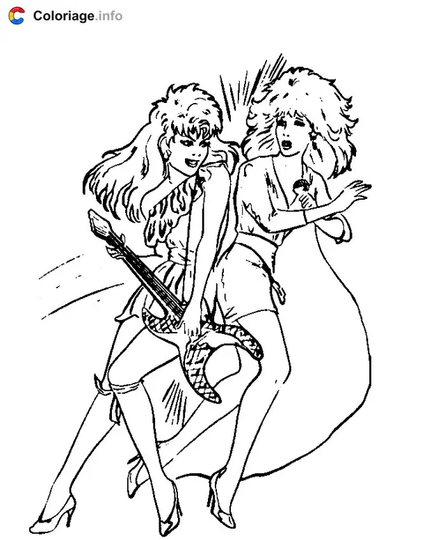 Desenho de Jem e os Hologramas em Concerto para colorir