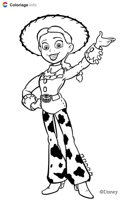 Jessie the Cowgirl coloring page to print