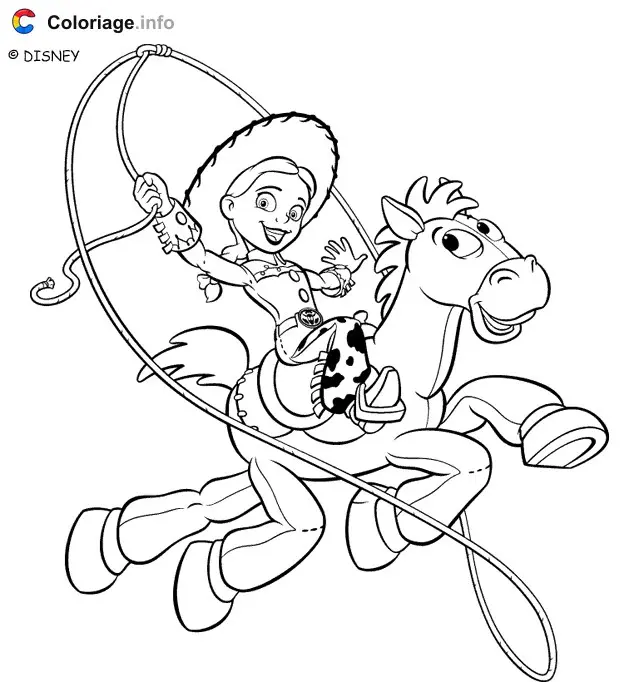Jessie and Bullseye coloring page to print