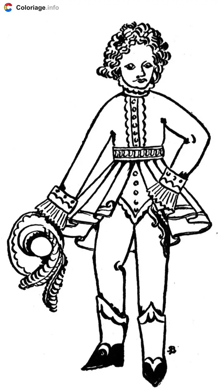 Coloriage Jeune prince - Royauté à imprimer