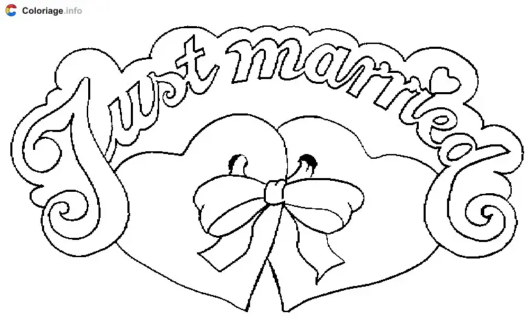 Coloriage Jeunes mariés - Mariage à imprimer