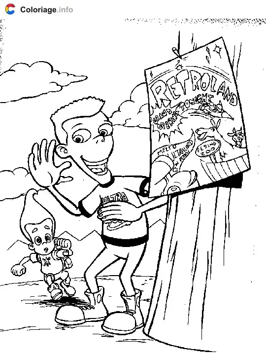 Coloriage Jimmy Neutron 008 - Jimmy Neutron à imprimer