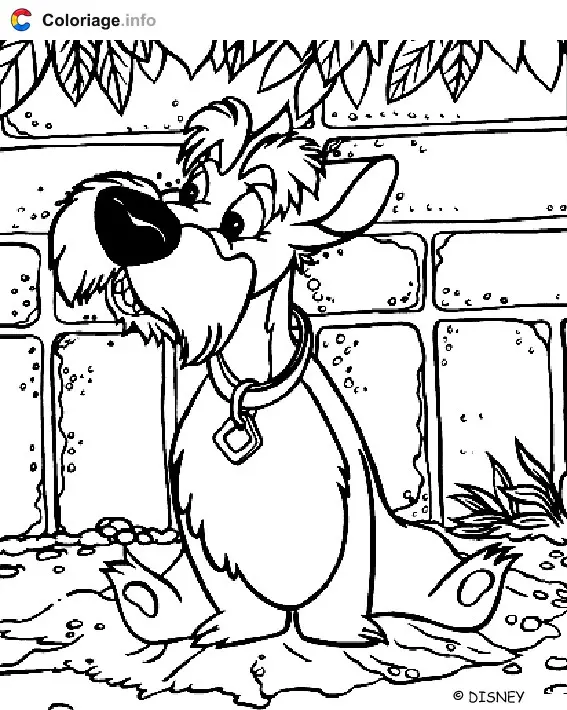 Coloriage Jock, un scottish terrier - La Belle et le Clochard à imprimer