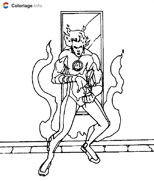 Coloriage Johnny Storm - Les 4 Fantastiques à imprimer