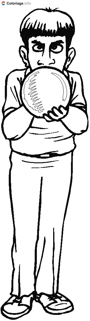 Coloriage Joueur de bowling de face - Bowling à imprimer