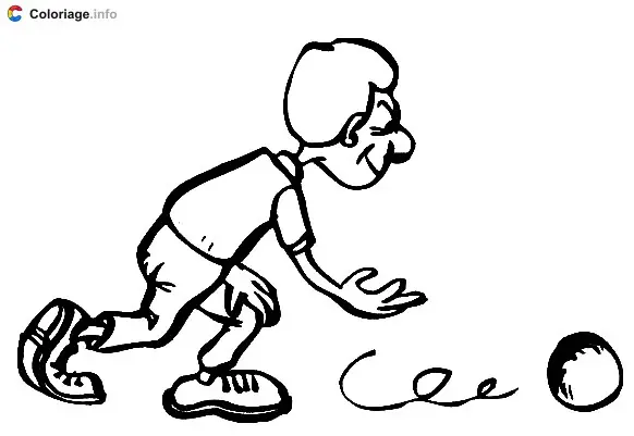 Coloriage Joueur de bowling qui lance une boule - Bowling à imprimer