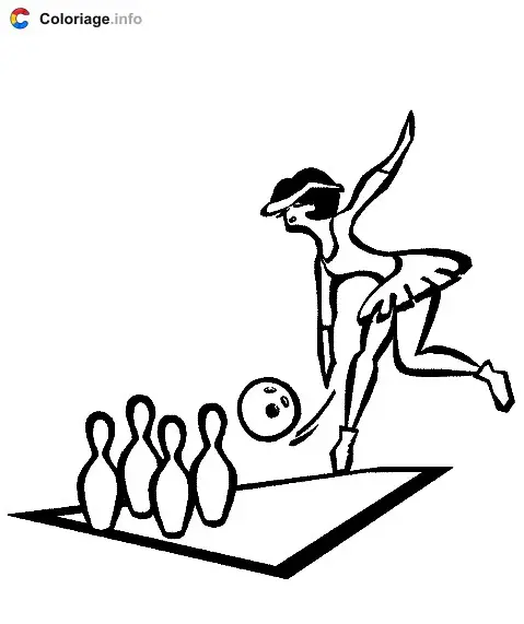 Coloriage Joueuse de bowling - Bowling à imprimer