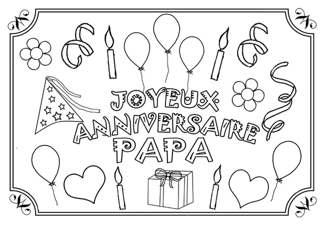 Happy Birthday Dad – Father's Day coloring page to print
