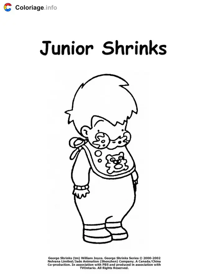 Coloriage Junior Shrinks avec un bavoir - George rétrécit à imprimer