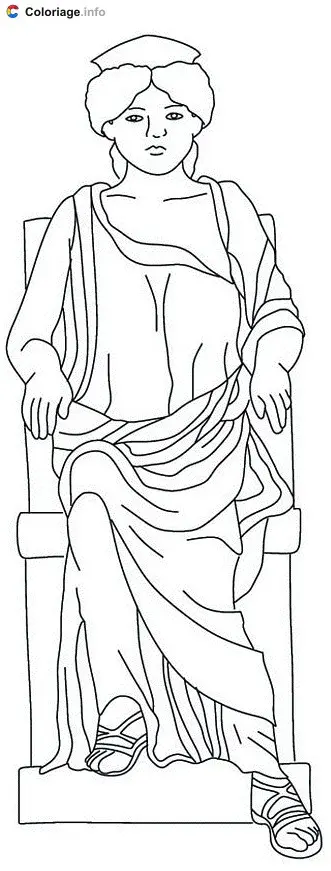 Coloriage Junon reine des dieux et du ciel - Dieux romains à imprimer