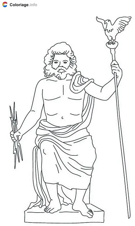Coloriage Jupiter dieu du ciel et père des dieux - Dieux romains à imprimer