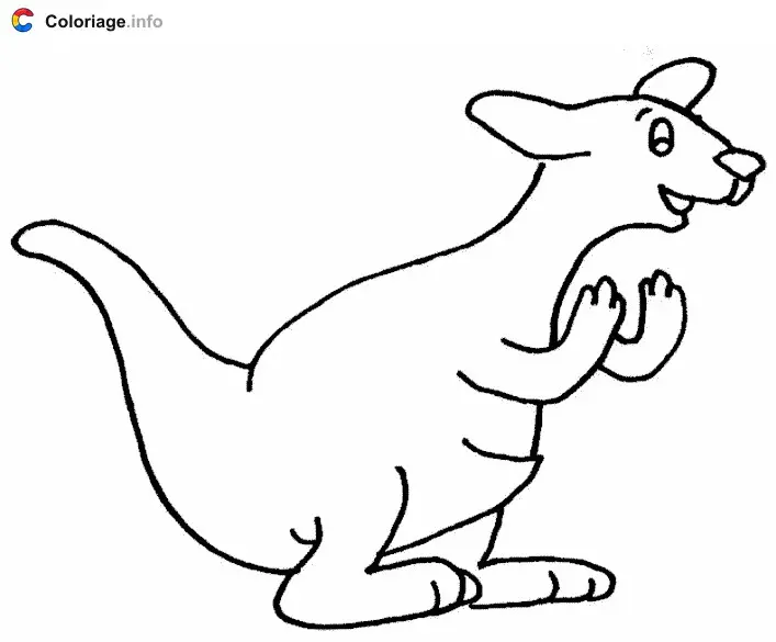 Coloriage Kangourou 2 - Kangourou à imprimer