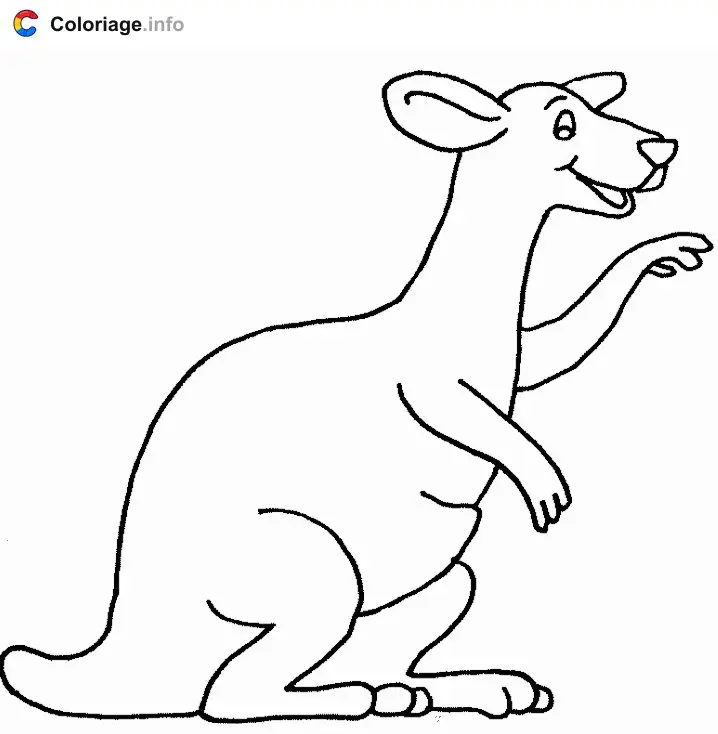 Coloriage Kangourou - Kangourou à imprimer