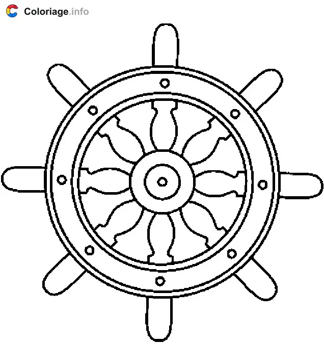Coloriage La barre du bateau - Marin à imprimer