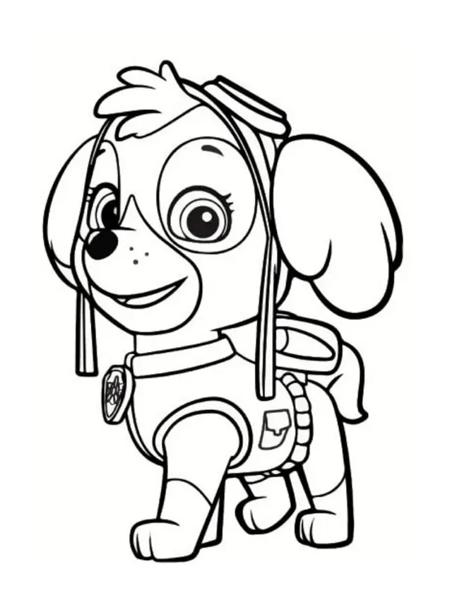 Coloriage Pat patrouille Noël stella adorable cocker - Pat patrouille Noël à imprimer