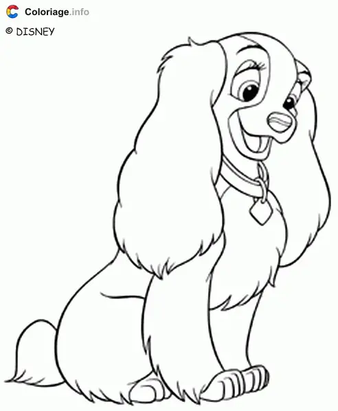 Coloriage La Belle - La Belle et le Clochard à imprimer
