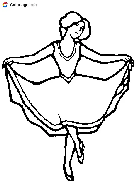 Coloriage La danseuse salut le jury - Danse à imprimer