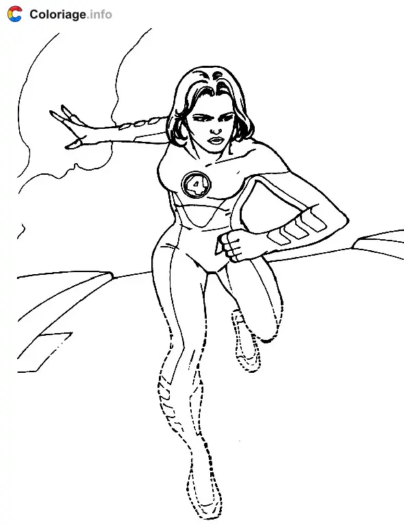 Coloriage La Femme invisible - Les 4 Fantastiques à imprimer