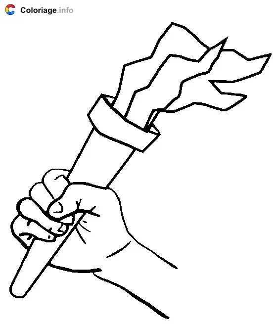 Coloriage La flamme olympique - Jeux Olympiques à imprimer