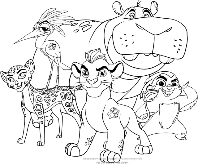 Coloriage La Garde Du Roi Lion Gratuit - Roi lion à imprimer