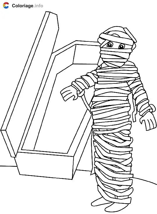 Coloriage La momie se réveille - Momie à imprimer