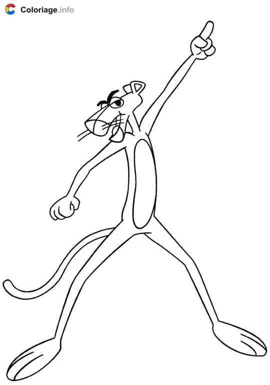 Coloriage La Panthère rose danse sur la fièvre du samedi soir - La Panthère rose à imprimer