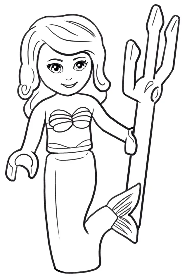 Coloriage La Petite Sirène Ariel Lego - Ariel la petite sirène à imprimer