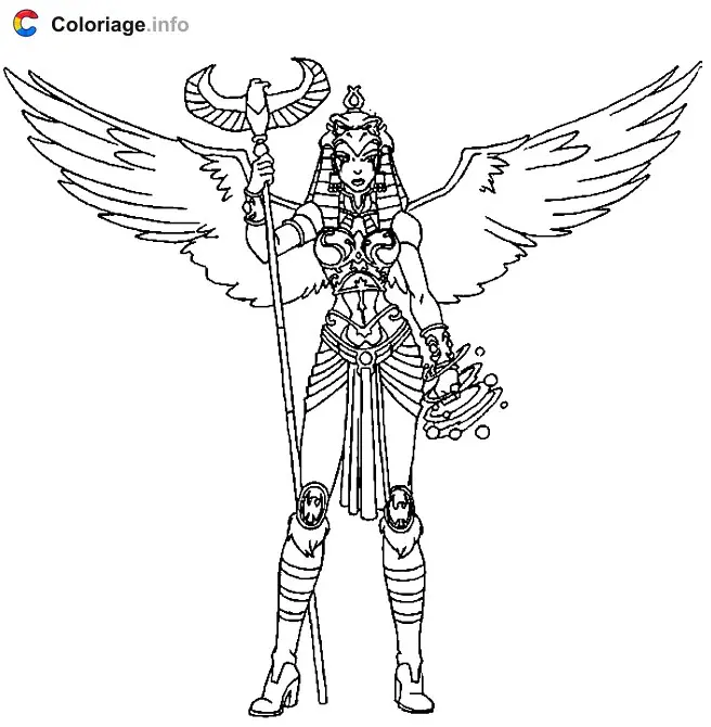 Coloriage La sorcière aux pouvoirs magiques - Musclor à imprimer