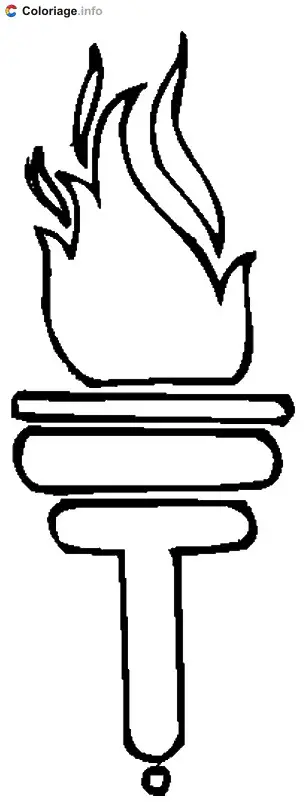 Coloriage La torche olympique - Jeux Olympiques à imprimer