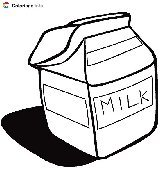 Coloriage Lait - Boissons à imprimer