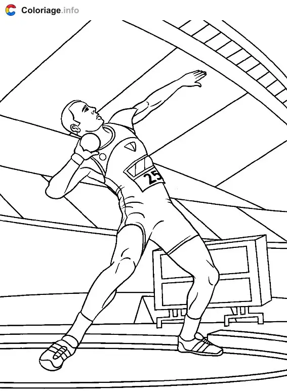 Coloriage Lancer de poids - Jeux Olympiques à imprimer