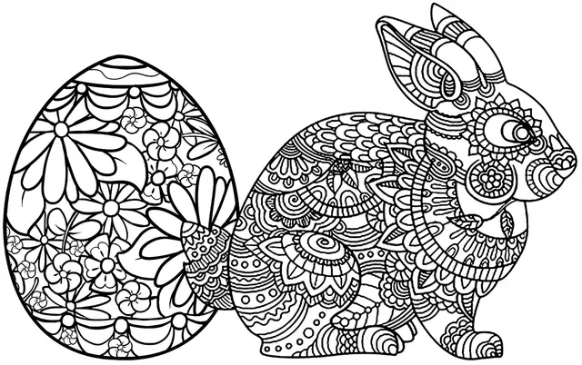 Coloriage Lapni Pâques Mandala - Lapin à imprimer
