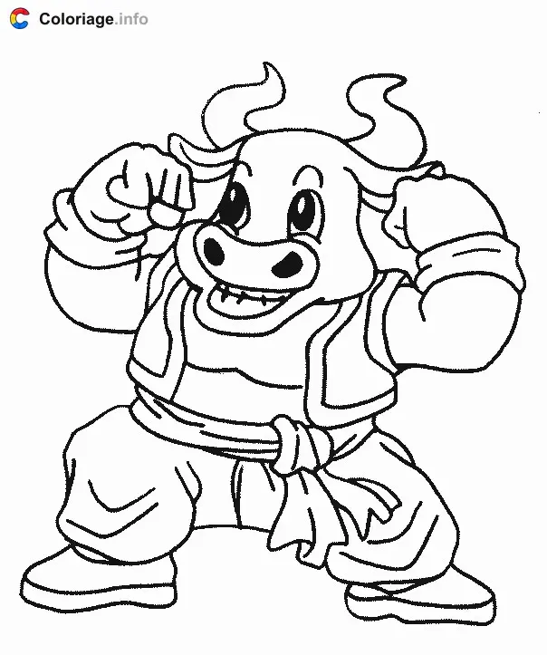 Coloriage Le bœuf - Signes astrologiques chinois à imprimer