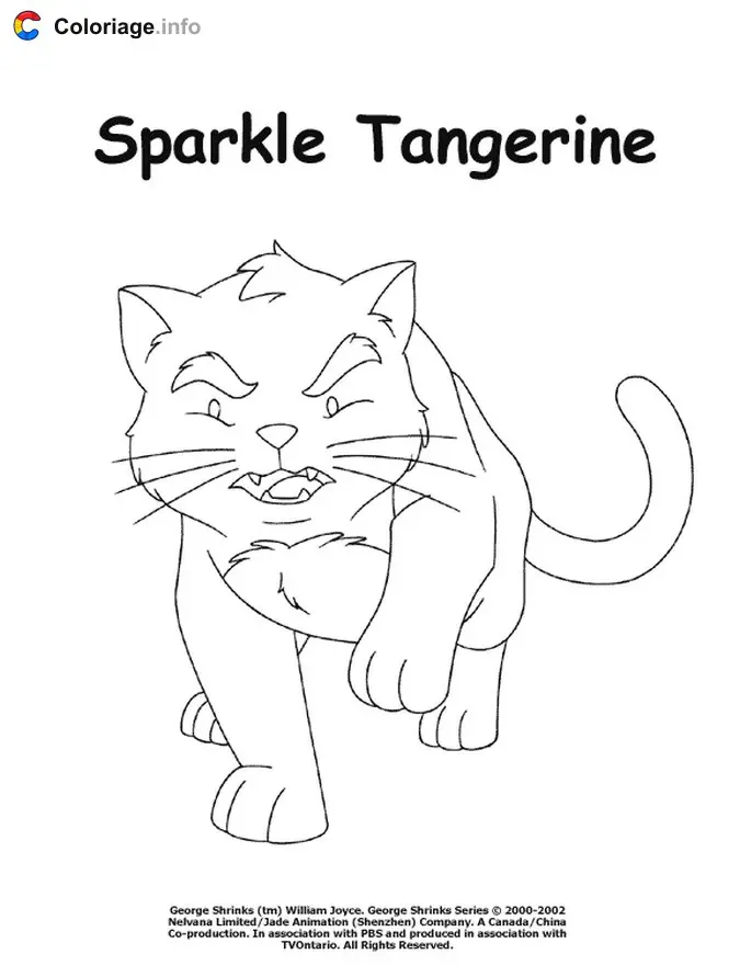 Coloriage Le chat Sparkle Tangerine - George rétrécit à imprimer