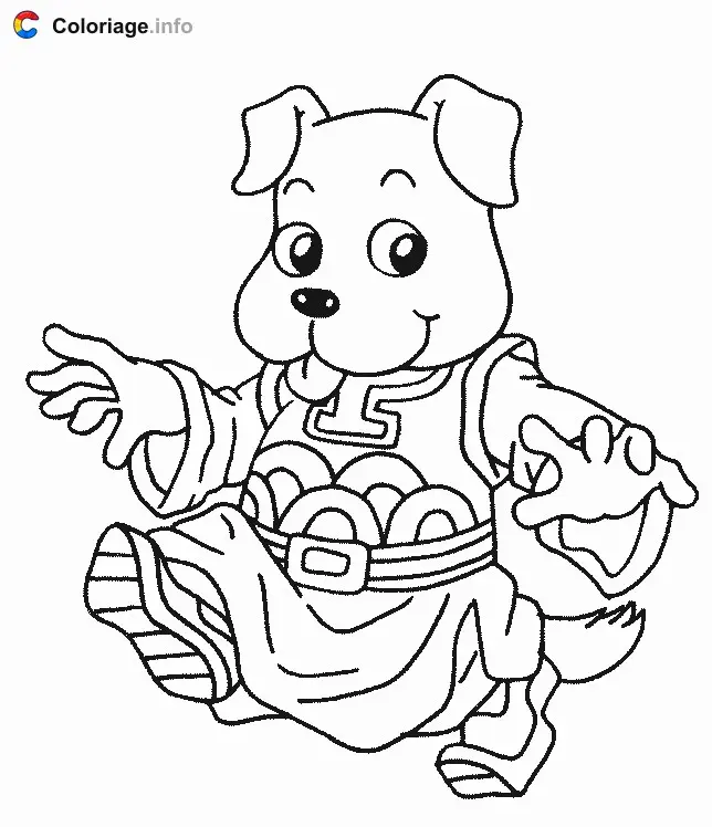 Coloriage Le chien - Signes astrologiques chinois à imprimer