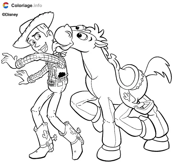 Woody and his Horse coloring page to print
