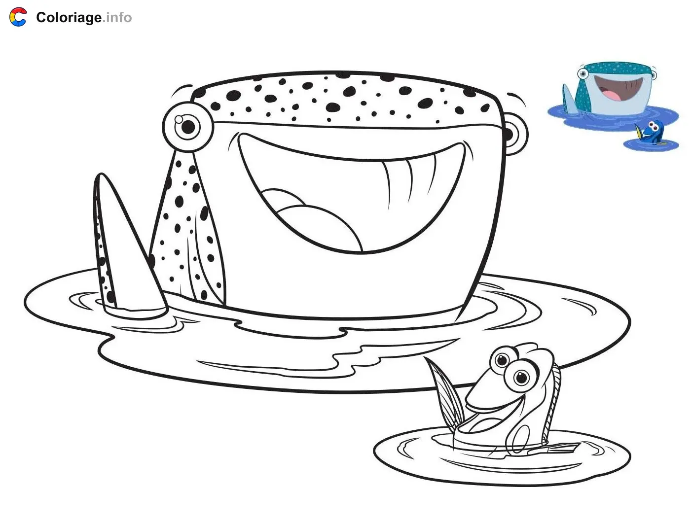 Dory's World with Destiny coloring page to print