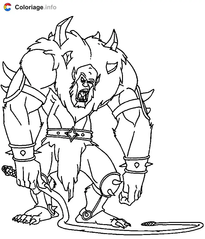 Coloriage Le monstre - Musclor à imprimer