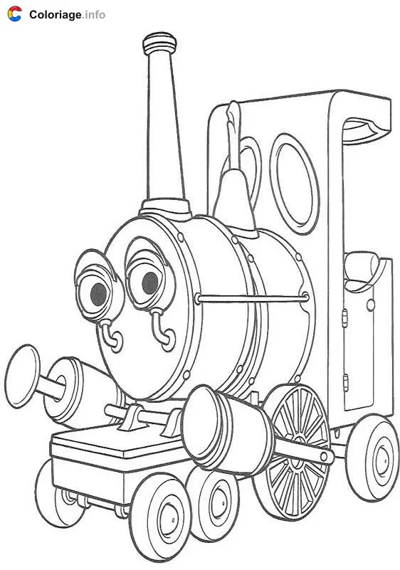 Coloriage Le petit train - Le Manège enchanté à imprimer